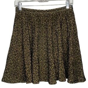 Arc & Co skater Skirt Black gold lace A Line lined Size Medium gothic whimsy Y2K